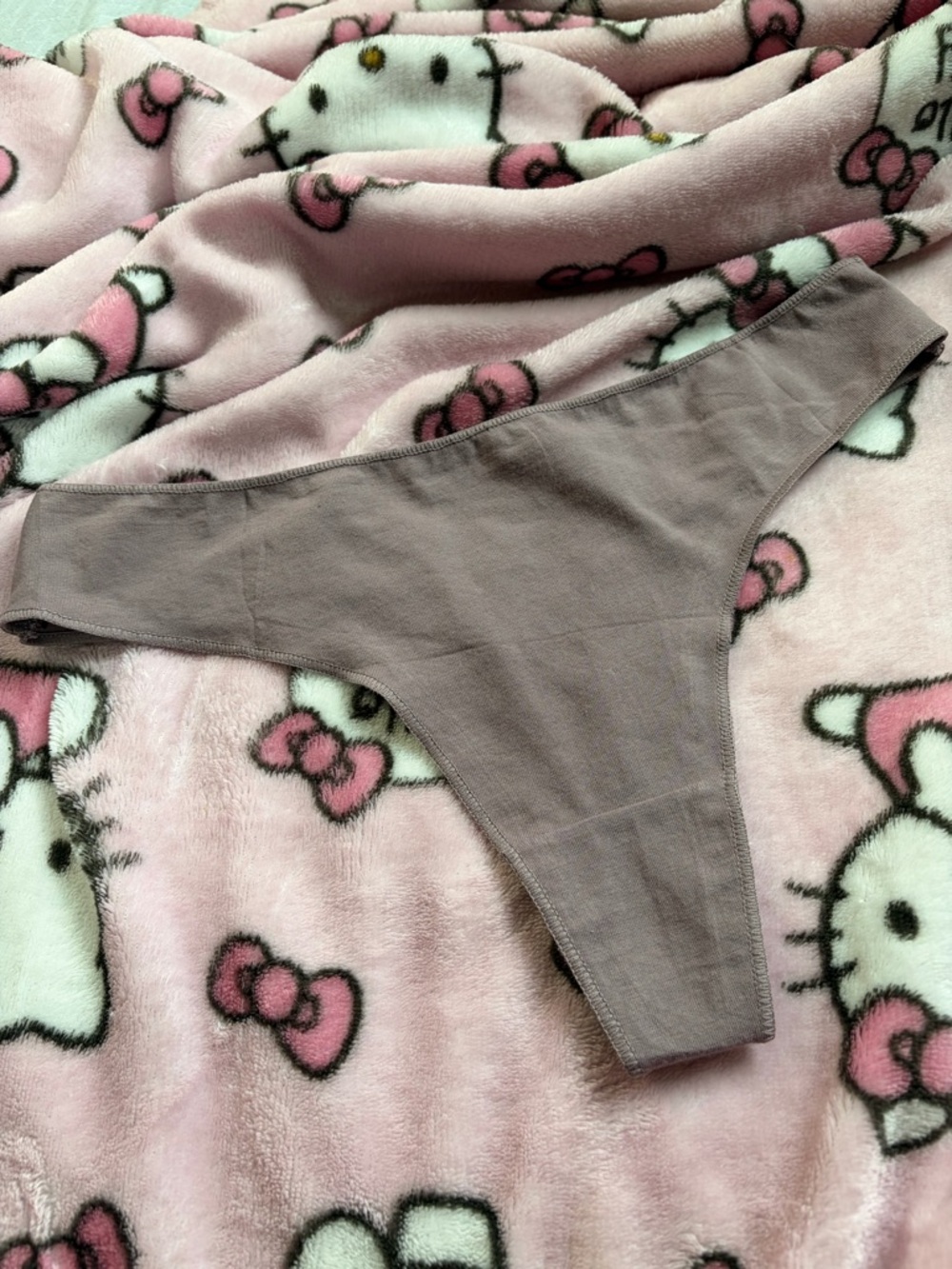 Taupe Cotton Thong